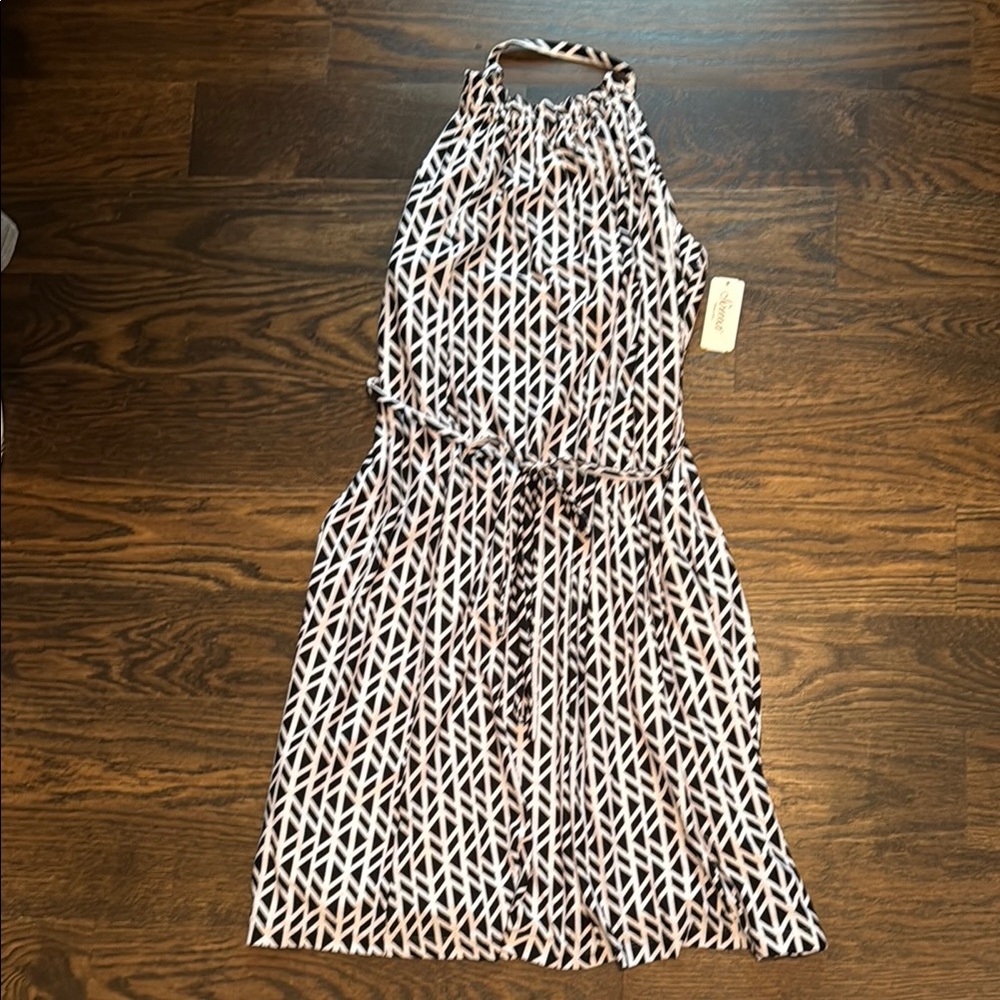 Soma Black and White Halter Sundress